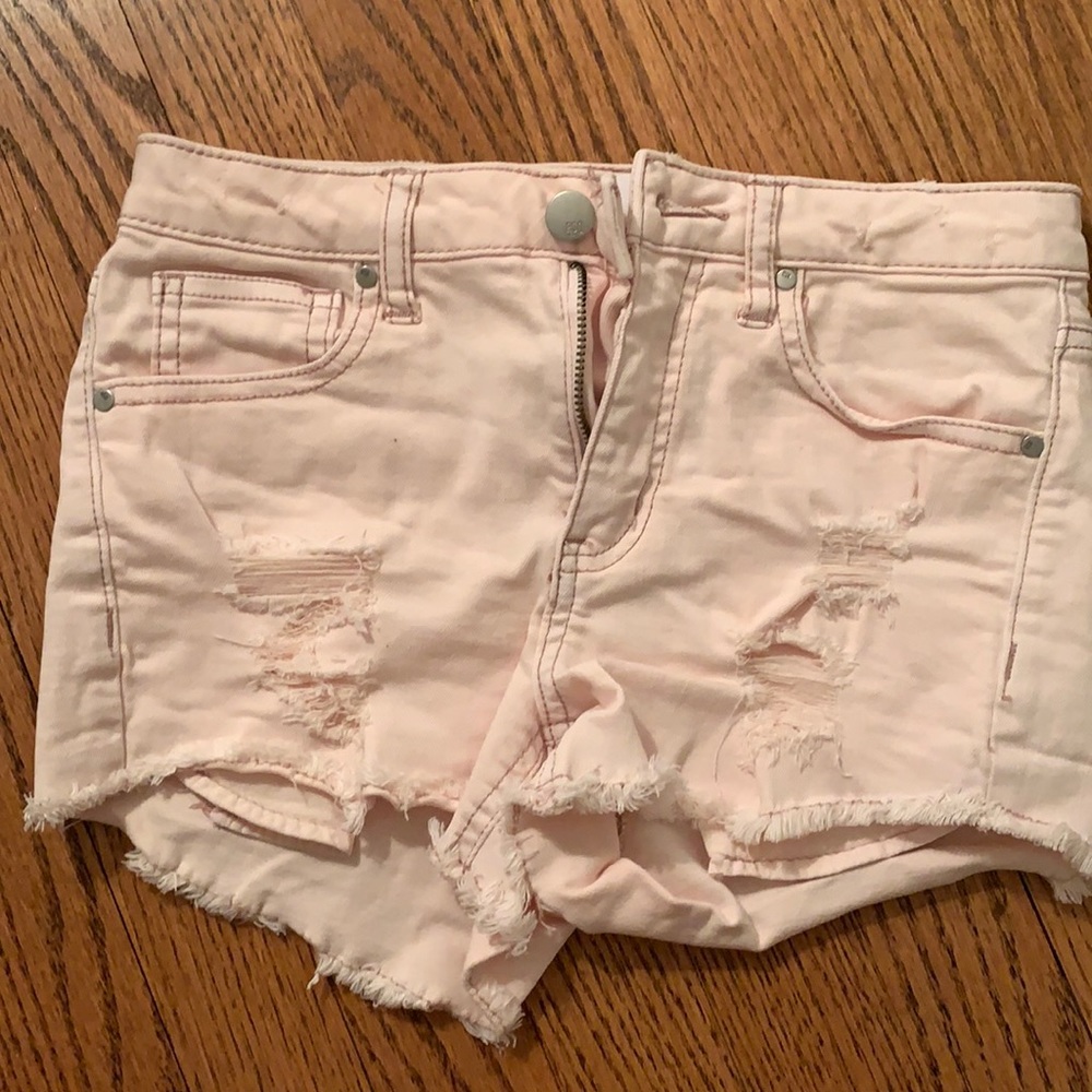 Light Pink Short Short Denim Shorts